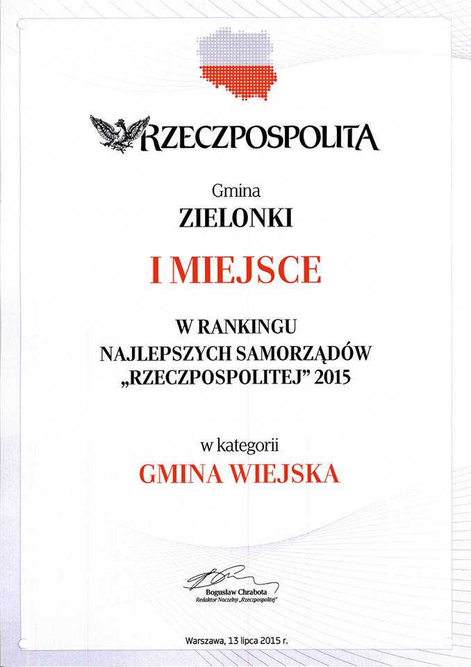 Zielonki zwyciężają w rankingu "Rzeczpospolitej", Michałowice wysoko